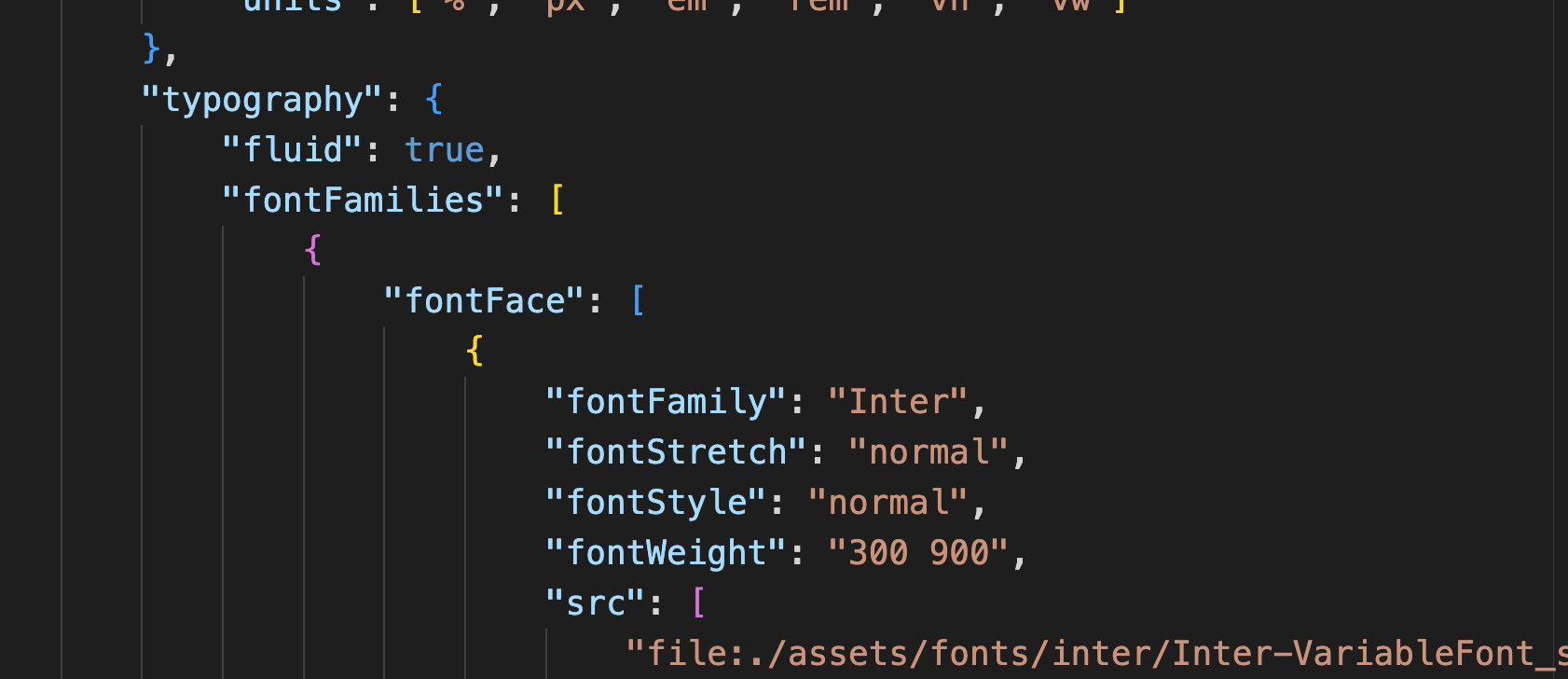 Fonts in theme.json